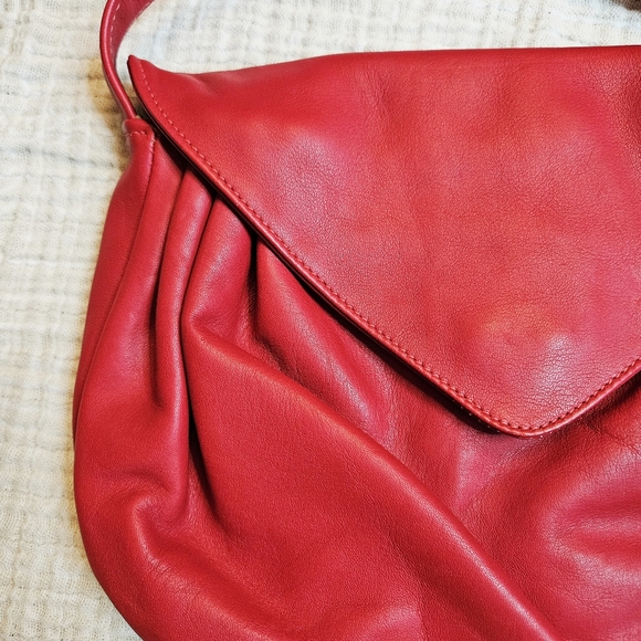 Vintage 80s Libaire California Red Leather Purse - Picture 2 of 11